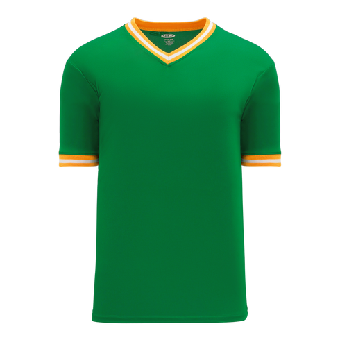 Athletic Knit V-Neck Baseball Jersey with Knitted Trim (BA1333)